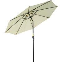 Outsunny 3m Outdoor Garden Umbrella, Tilting Garden Parasol with 8 Ribs, Crank Handle for Balcony and Garden Shade, Beige Aosom UK