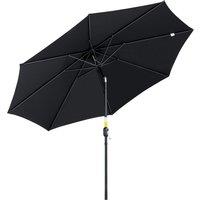 Outsunny Large Garden Parasol, Tilting Garden Umbrella with 8 Ribs, Crank Handle for Outdoor Shade on Balcony and Garden, Black Aosom UK