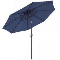 Outsunny 3 m Garden Parasol Umbrellas, Outdoor Sun Shade with 8 Ribs, Tilt and Crank Handle, Navy Blue
