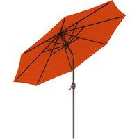 Outsunny 3(m) Garden Parasol Umbrellas, Outdoor Sun Shade with 8 Ribs, Tilt and Crank Handle for Balcony, Bench, Garden, Orange