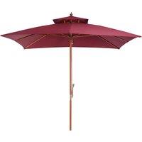 Outsunny 3m Patio Umbrella Bamboo Umbrella Parasol-Wine Red