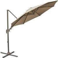 Outsunny Waterproof 3M Cantilever Parasol, Roma Umbrella with Tilt Crank and 360 Degree Rotating System, Hanging Sun Shade, Khaki Aosom UK