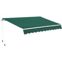 Outsunny 4x2.5m Garden Patio Manual Awning Canopy Sun Shade Shelter Retractable Manual Awning with F
