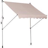 Outsunny 2x1.5m Garden Patio Manual Awning Canopy Sun Shade Shelter Adjustable Aluminium Frame Awning Beige