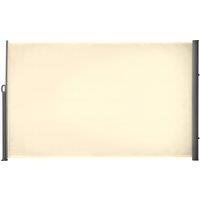 Outsunny Retractable Side Awning, Sun Screen Fence for Patio Garden Wall Balcony, Outdoor Blind Privacy Divider, 3x1.8M, Cream White Aosom UK