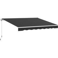 Outsunny Garden Retractable Awning - Black