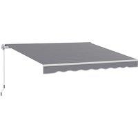 Outsunny Garden Retractable Awning - Dark Grey