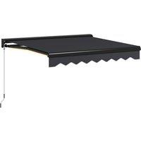 Outsunny 2.5 x 2m Electric Awning with LED Light, Aluminium Frame Retractable Awning Sun Canopies for Patio Door Window Aosom UK