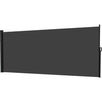 Outsunny Retractable Side Awning, Outdoor Privacy Screen for Garden, Hot Tub, Balcony, Terrace, Pool, 400 x 160cm, Black