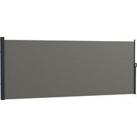 Outsunny Retractable Side Awning, Outdoor Privacy Screen for Garden, Hot Tub, Balcony, Terrace, Pool, 400 x 160cm, Dark Grey