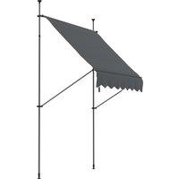 Outsunny 2 x 1.2m Retractable Awning, Free Standing Patio Sun Shade Shelter, UV Resistant, for Window and Door, Dark Grey Aosom UK