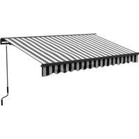 Outsunny 3.5 x 2.5m Aluminium Frame Electric Awning, Retractable Awning Sun Canopies for Patio Door Window, Grey and White Aosom UK