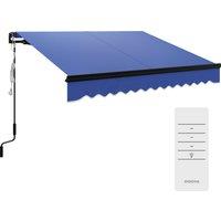Outsunny 2.5 x 2m Electric Awning, Aluminium Frame DIY Retractable Awning, UV50+ Sun Shade Canopy for Garden Patio Deck Door Window, Blue