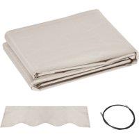 Outsunny Awning Replacement Canopy, Water Resistant UPF 50+ Sun Shade Cover for 3 x 2.5 m Garden Awning (Fabric Only), Cream White