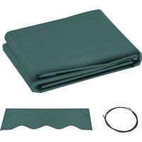 Outsunny Awning Replacement Canopy, Water Resistant UPF 50+ Sun Shade Cover for 3 x 2.5 m Garden Awning (Fabric Only), Green