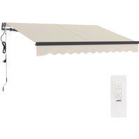 Outsunny 2.5 x 3m Electric/Manual Awning, with Remote - Beige