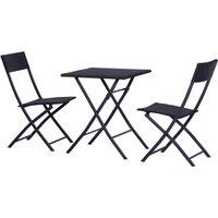 Outsunny Rattan Garden Furniture 2-Seater Wicker Garden Furniture Patio Wicker Bistro Set Folding (Black) Aosom UK