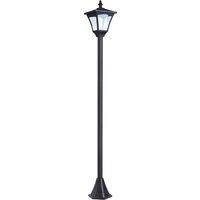 Outsunny Outdoor Solar Powered Post Lamp Sensor Dimmable LED Lantern Bollard Pathway 1.2M Tall Black Aosom UK