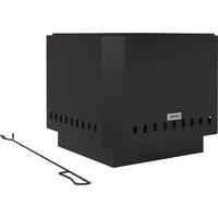 Outsunny Smokeless Fire Pit, 48 cm Portable Wood Burning Firepit, Square Metal Bonfire Stove with Poker, Black