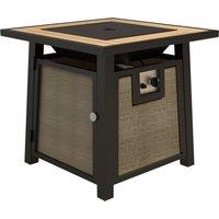 Outsunny 50,000 BTU Gas Fire Pit Table with Waterproof Cover and Glass Beads for Outside Patio Garden Backyard, Brown Aosom UK
