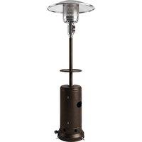 Outsunny Gas Patio Heater with Table Tray, 13 kW Portable Propane Outdoor Heater with Piezo Ignition, Tip-over Protection, Brown