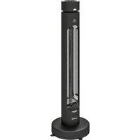 Outsunny 2000 W Electric Infrared Patio Heater, Free Standing Oscillating Outdoor Garden Heater with Knob/Remote Control, Black