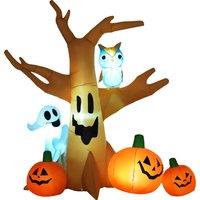 HOMCOM Next Day Delivery Inflatable Pumpkin Decoration Halloween Inflatable Tree