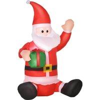 HOMCOM Christmas Inflatable Santa Claus Outdoor Home Seasonal Decoration w/ LED Light Aosom UK