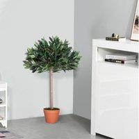 Outsunny 3ft Faux Olive Tree, Lifelike Indoor Plant, Decorative Greenery, in Orange Pot Aosom UK