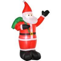 HOMCOM 2.4m Christmas Inflatable Santa Holiday Yard Decoration with LED Lights, Indoor Outdoor Lawn Blow Up Decor Aosom UK
