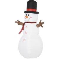 HOMCOM 6ft/1.82m Tall Giant Outdoor Indoor Inflatable Snowman Christmas Decoration for Lawn with Hat Scarf LED Lights Aosom UK
