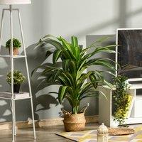 Outsunny 110cm/3.6FT Artificial Dracaena Tree Decorative Plant 40 Leaves with Nursery Pot, Fake Tropical Tree for Indoor Outdoor Dcor Aosom UK