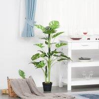 Outsunny Artificial Monstera Delight: Lifelike Cheese Plant w/ 21 Lush Leaves, Nursery Pot for Indoor/Outdoor Tropical Flair, Verdant Green Aosom UK