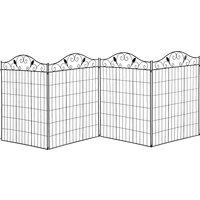 Outsunny Decorative Fence Panels Adjustable Angle Decorative Garden Screens Easy Installation 44in x 12ft, Black Aosom UK