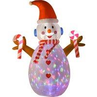 HOMCOM 2.4m Christmas Inflatable Snowman with Candy, Rotating Lighted for Home Indoor Outdoor Garden Lawn Decoration Party Prop