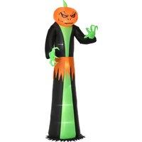 HOMCOM 9FT Inflatable Halloween Pumpkin Ghost with Build-in LED, Outdoor Lighted Blow Up Inflatables for Party Indoor,Garden, Lawn