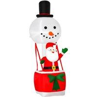 HOMCOM 2.5m Christmas Inflatable Decoration with Santa Claus on Snowman Hot Air Balloon, Blow Up Xmas Decor for Outdoor ​Indoor Home Garden Family