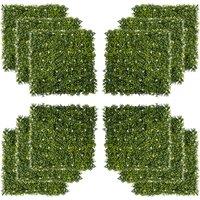 Outsunny 12PCS Artificial Boxwood Wall Panels 50cm x 50cm Grass Privacy Fence Screen Faux Hedge Greenery Backdrop Encrypted Milan Grass