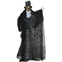 Outsunny 189cm Life Size Outdoor Halloween Decorations Ghost Bridegroom, Animated Prop Animatronic Decor with Sound and Motion Activated, Light Up Eyes, Howling Sound