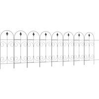 Outsunny 8-Panel Metal Garden Fencing, Rustproof Picket Fence for Flower Beds & Borders, Black Aosom UK