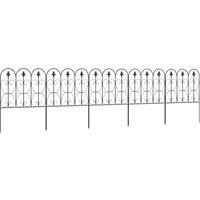 Outsunny Decorative Garden Fencing, 5PCs Outdoor Picket Fence Panels, Rustproof Metal Wire Landscape Flower Bed Border Animal Barrier Aosom UK