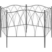 Outsunny Garden Fencing: Rustproof Metal Picket Panels, Landscape Edging & Animal Barrier, Set of 5, Black Aosom UK