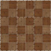 Outsunny 9 Pcs Garden Decking Tiles Wooden Outdoor Flooring Tiles for Patio, Balcony, Terrace, Hot Tub, Brown Aosom UK