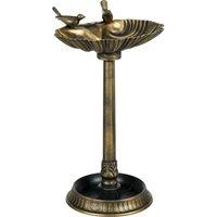 Outsunny 81cm Tall Bird Bath with 2 Decorative Birds, Vintage Style Birdbath with Flower Planter Base, Bird Bath Bowl for Garden, Bronze Tone