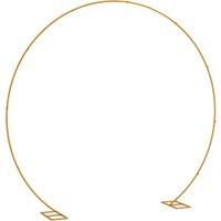 Outsunny 280cm Gold Backdrop Stand, Round Metal Wedding Arch for Birthday Party, Bridal Shower, Graduation, Ceremony