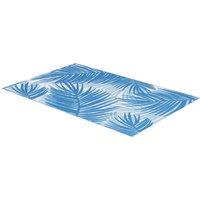 Outsunny Reversible Outdoor Rug, Plastic Straw, Portable with Carry Bag, 182 x 274cm, Blue and Cream Aosom UK