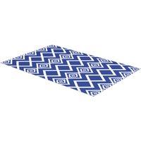Outsunny Reversible Outdoor Rug, Plastic Straw, Portable with Carry Bag, 182 x 274cm, Blue and White Aosom UK