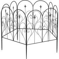 Outsunny Garden Decorative Fences, Heart-shaped Garden Trellis Panels, Landscape Flower Bed Border Edging, Set of 5, Black Aosom UK