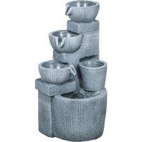 Outsunny Solar Powered Outdoor Water Fountain - Dark Grey