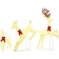 Outsunny Three-Piece LED Light Reindeer Christmas Decoration Aosom UK